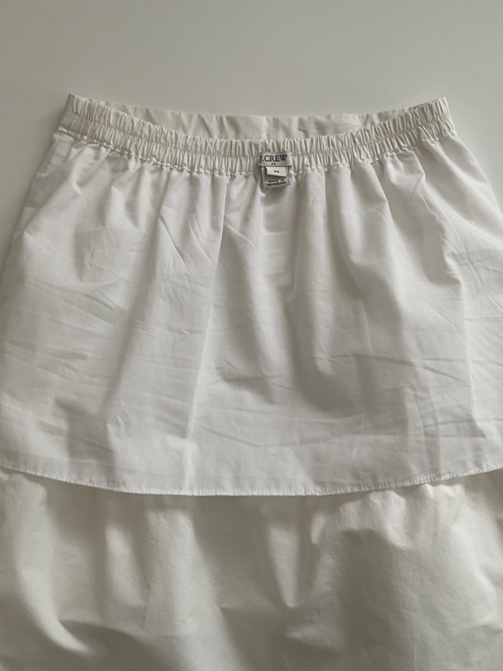 J.CREW Layered Ruffle Mini Skirt Sz 00 White Pull-On Clean Girl Romantic Boho - Picture 8 of 11